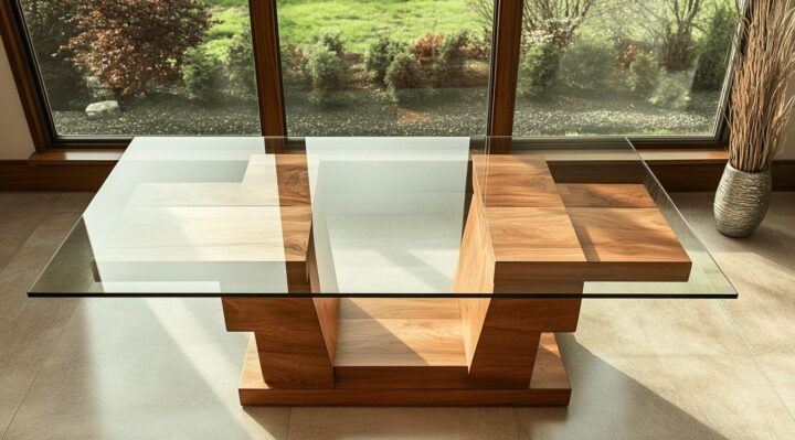 Table basse bois et verre : design moderne et élégant pour votre salon